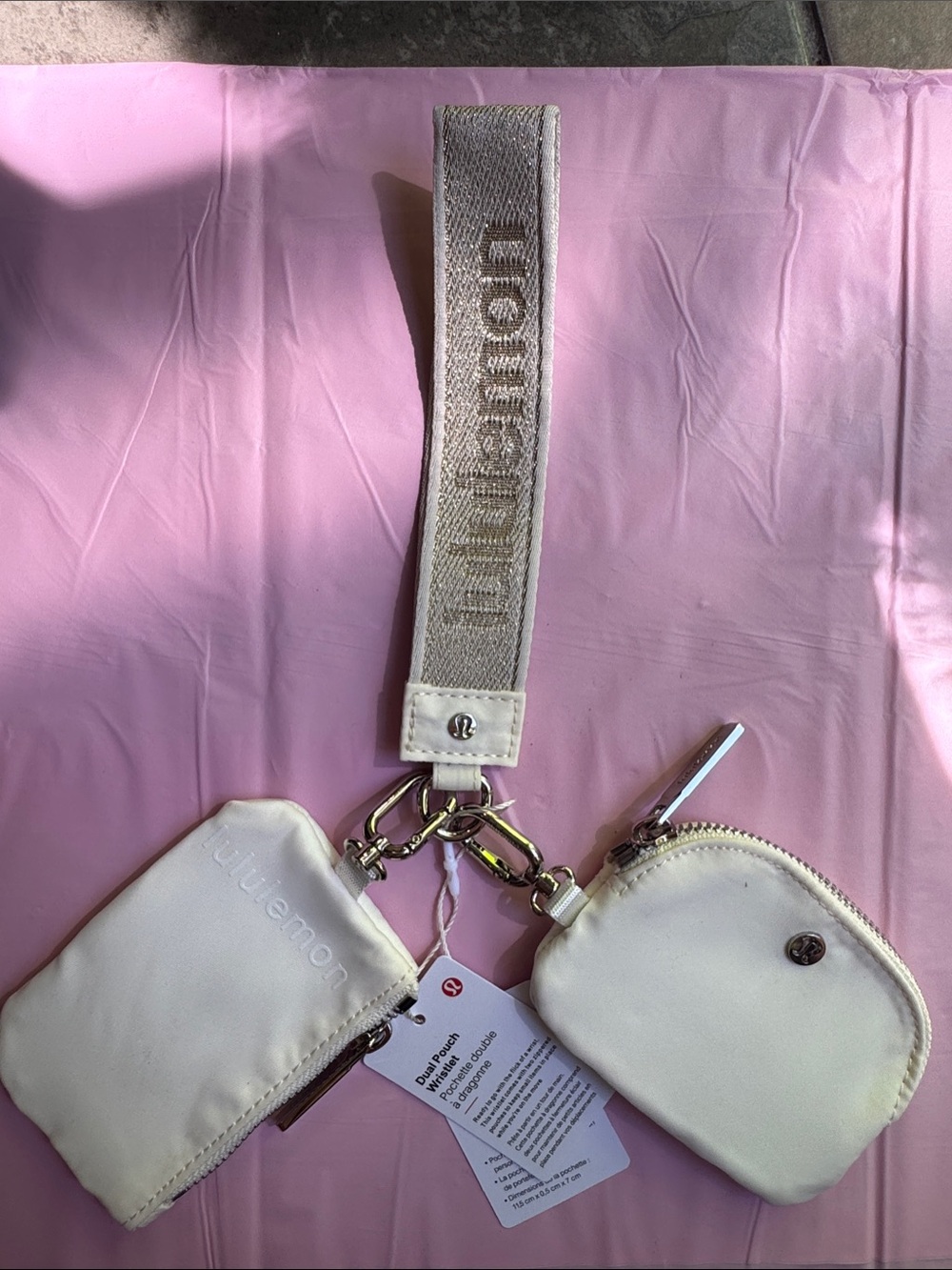 lululemon athletica Cream and Beige Key & Card Holder Strap